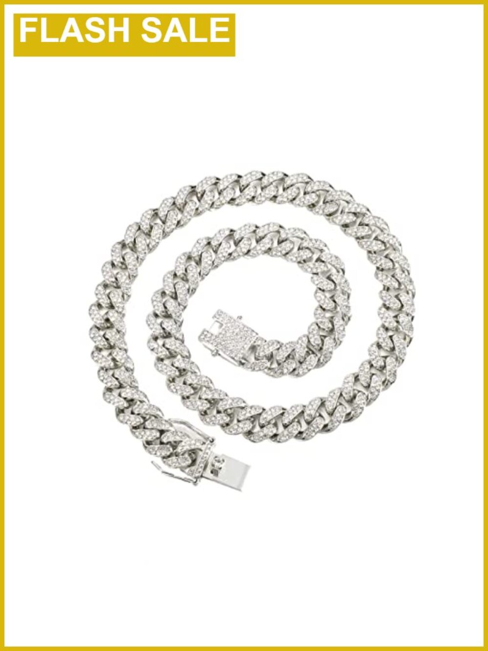 Miami Cuban Link Chain Necklace 13mm Iced Out Cubic Zirconia Hip Hop Jewelry